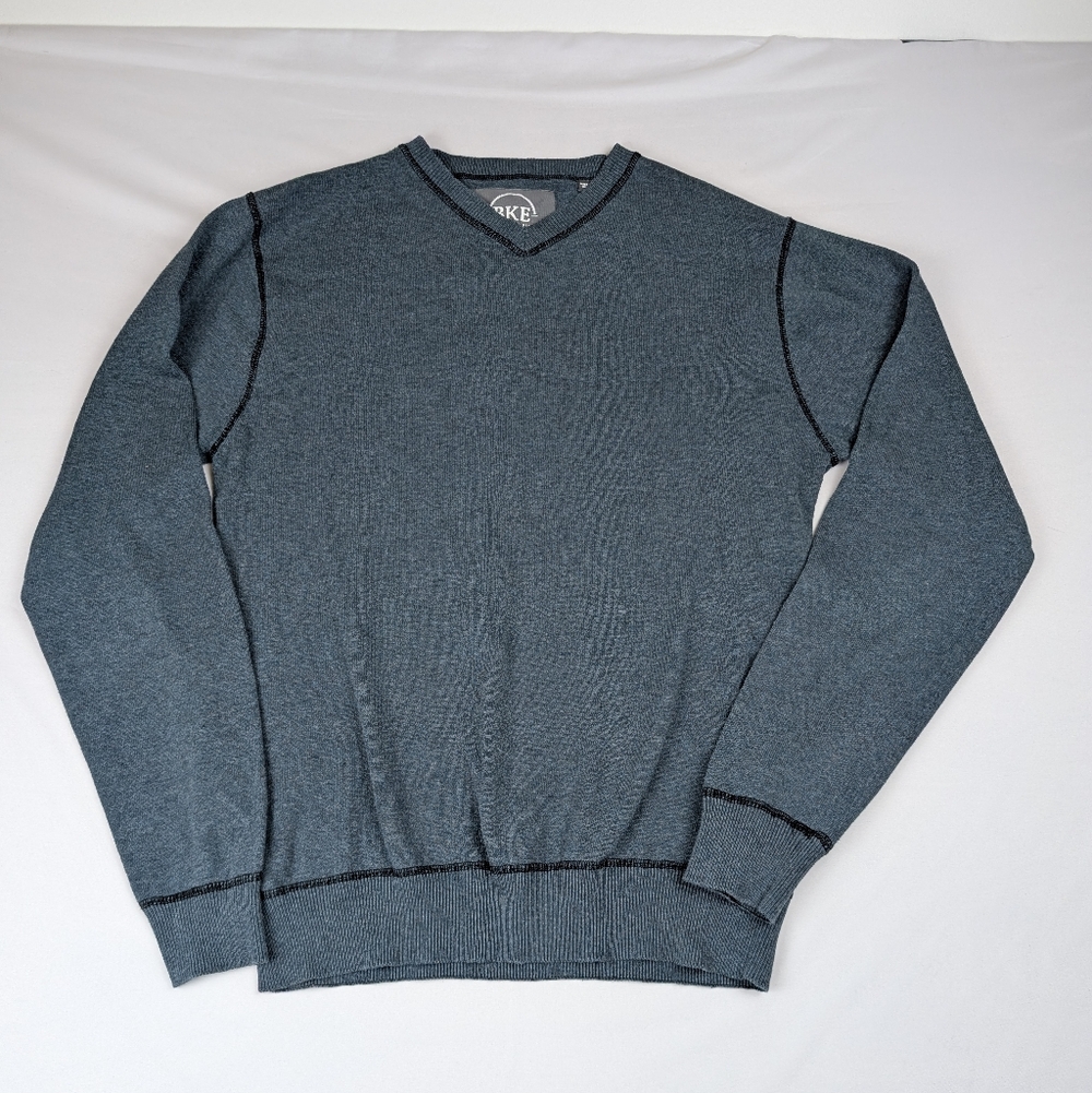 BKE Men's Size L Sweater Dark Teal Blue V Neck